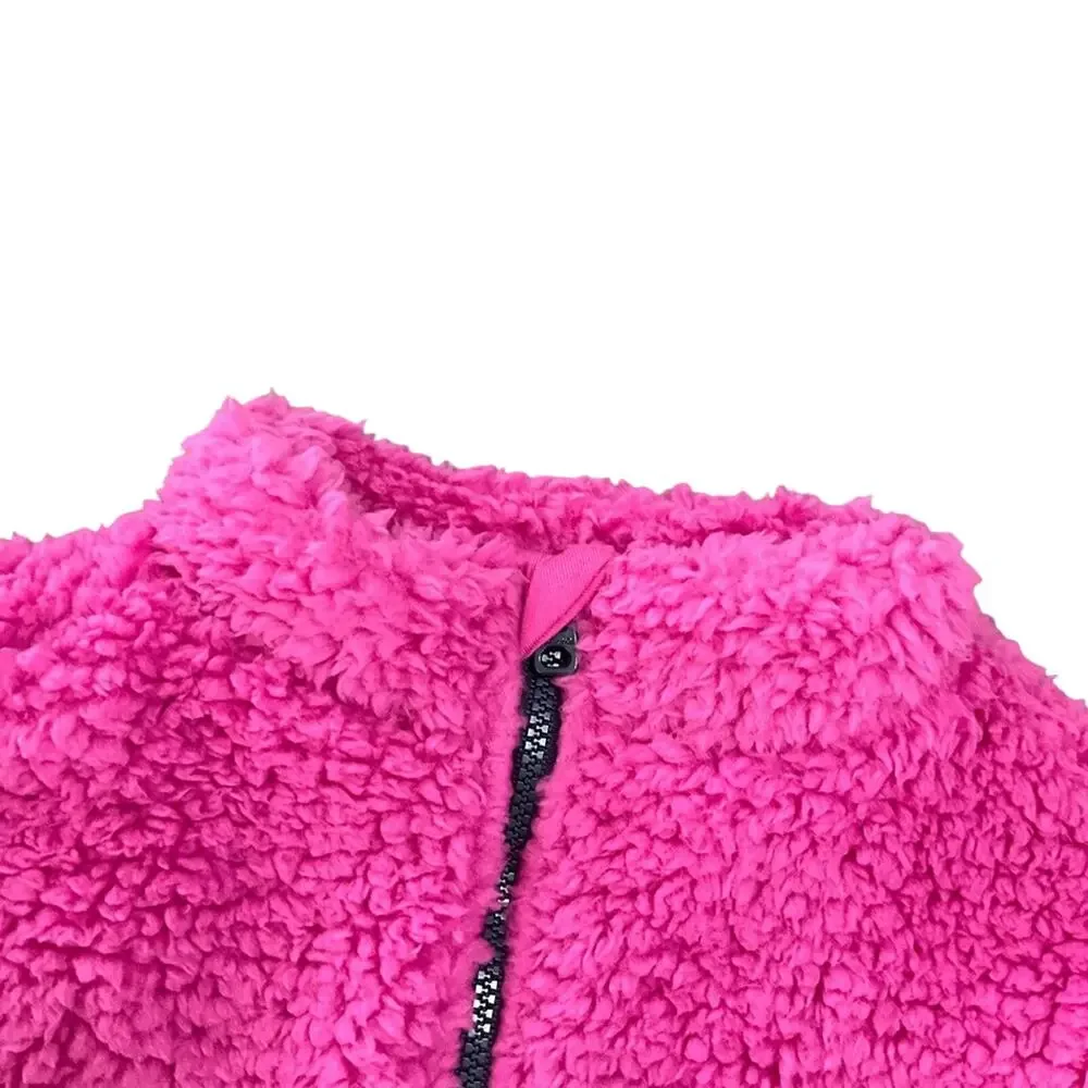 Splendid Girl's Jacket Fleece Zip Up Pink with Blue Hearts Size 4T